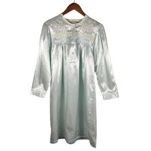 VTG Barbizon‎ Womens Cuddleskin Embroidered Satin Lace Nightgown Size S Feminine